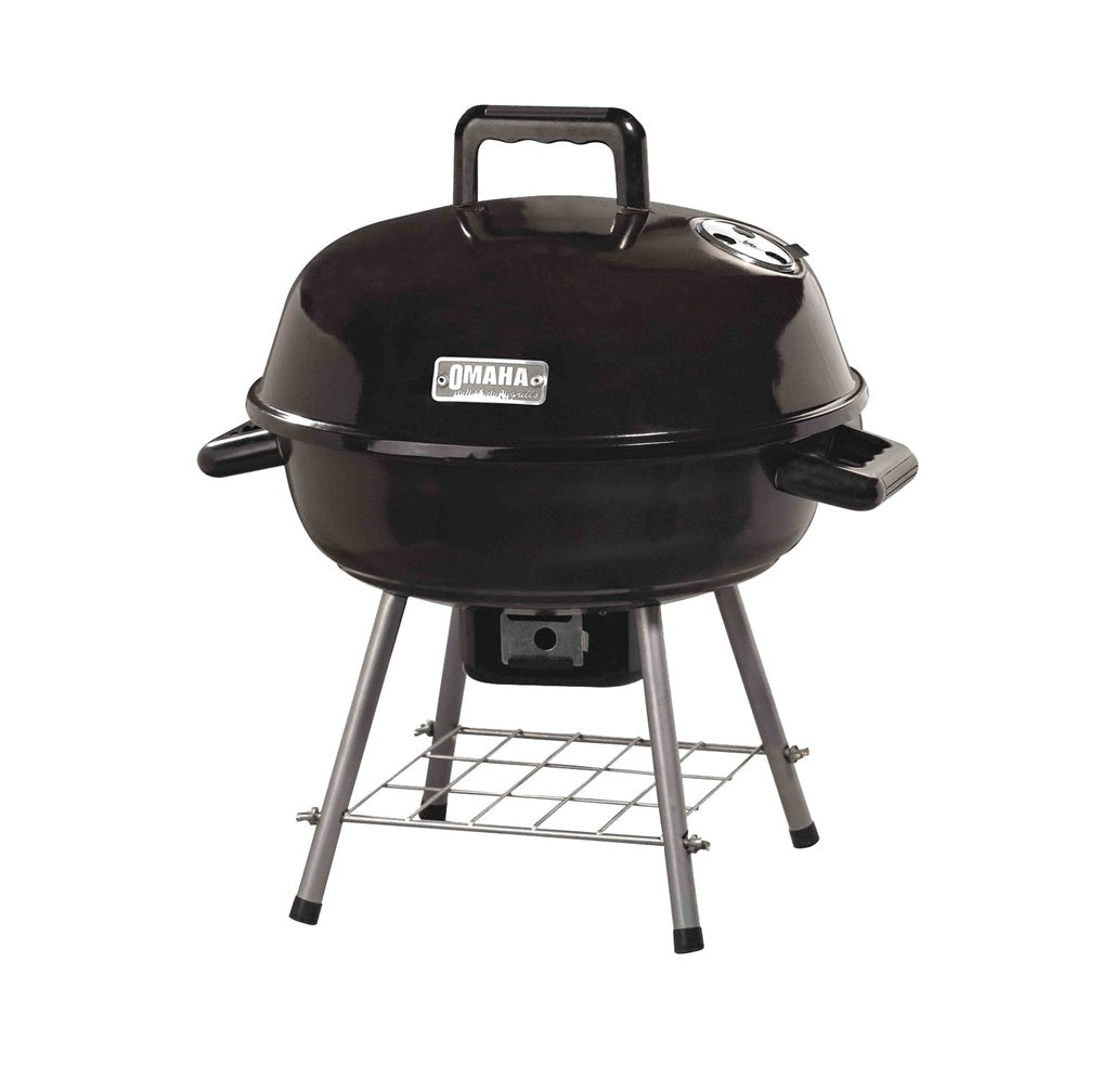 Omaha GY22014I Charcoal Kettle Grill, 1 -Grate, Black, Steel Body