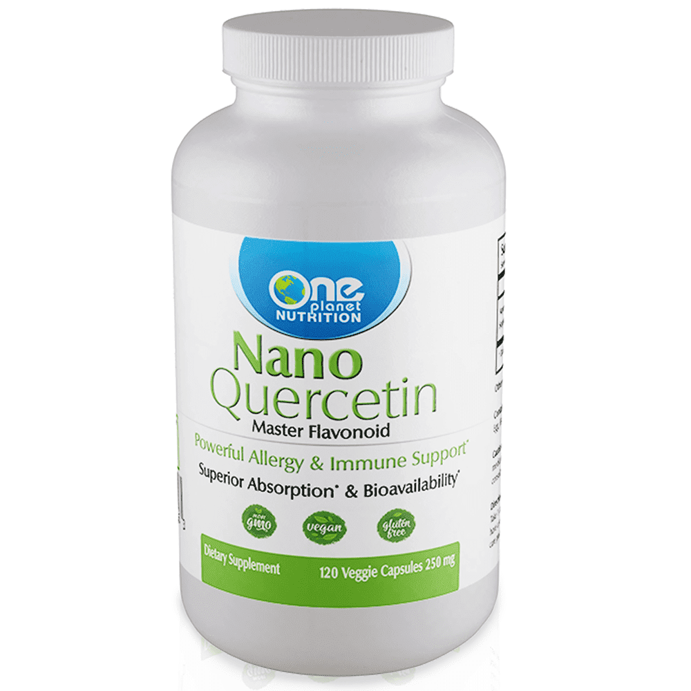 One Planet Nutrition Nano Quercetin 250 mg - Natural Quercitin Nano Supplement Capsules for Easy Absorption - 120 Veggie Capsules