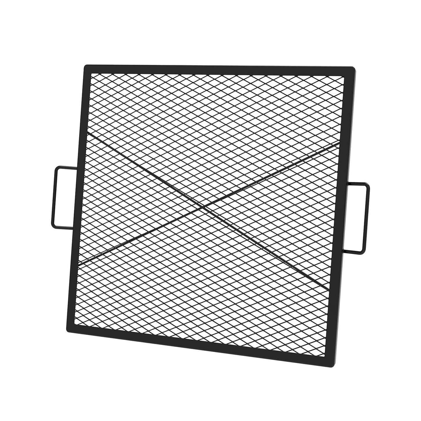 Only Fire 30'' Square x-marks Cooking Grate Fire Pit Grill Grate Alloy Steel for Outdoor Camping or Backyard