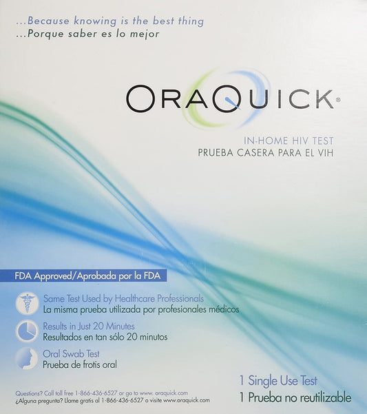 Oraquick HIV Test in Home, Uses a mouth swab and gives results in 20 to 40 minutes By Brand Oraquick