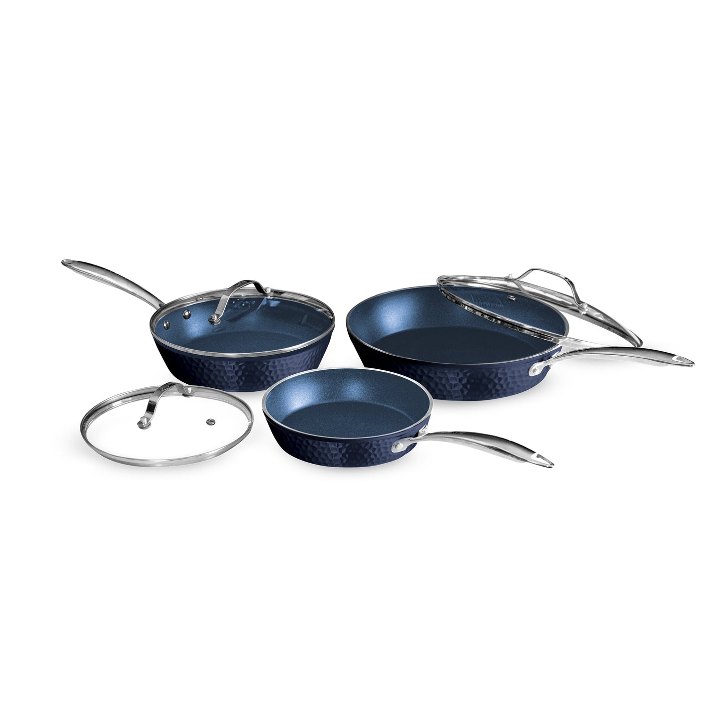 Orgreenic Ceramic Nonstick 6-PC Sauté & Frying Pan Set, 8", 10",12" with Glass Lids