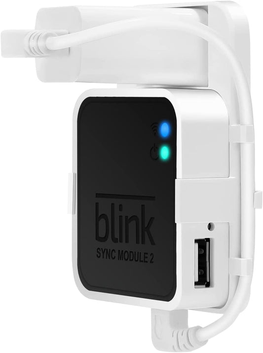 Outlet Wall Mount for Blink Sync Module 2 with Short Cable,Save Space Easy Move Easy Installation No-Drilling Mounting