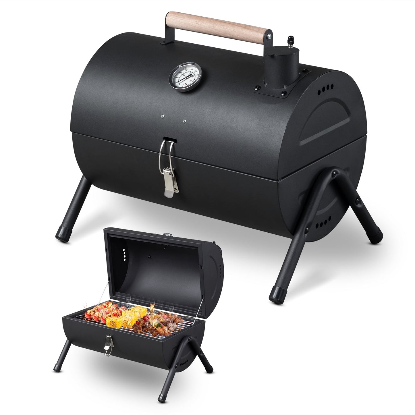 OverPatio Barbecue Charcoal BBQ Grill Portable Small Grill Outdoor Meat Cooker Patio Picnic Party Cooking