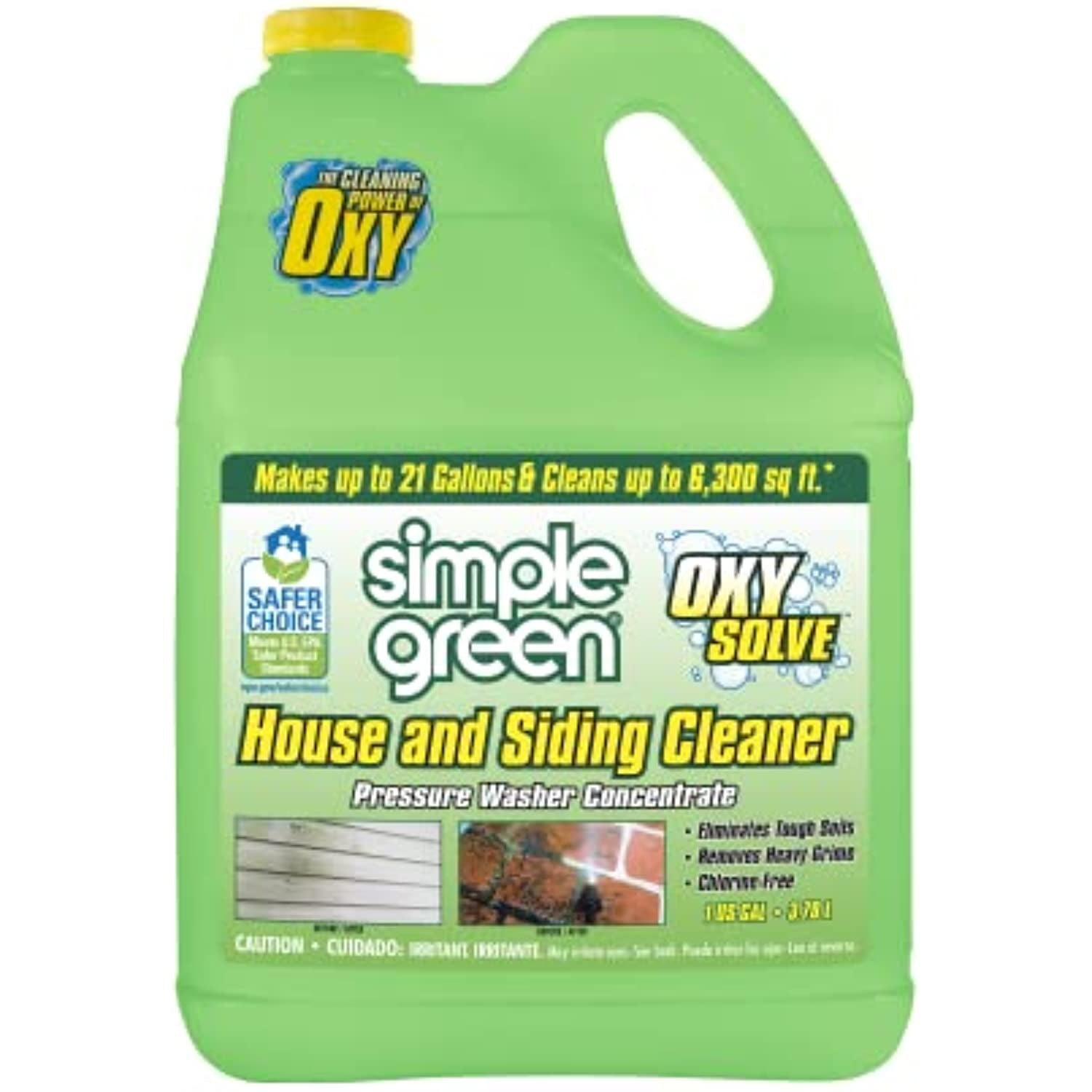 Oxy Solve House And Siding Pressure Washer Cleaner - Removes Stains From Mold & Mildew On Vinyl, Aluminum, Wood, Brick, Stucco - Concentrate 1 Gal.