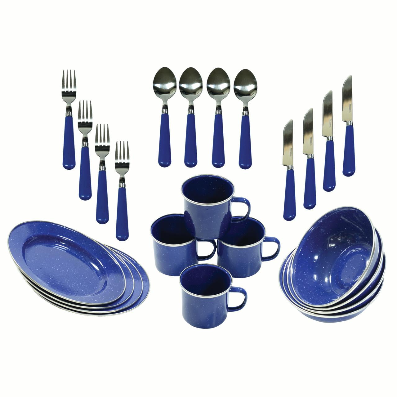 Ozark Trail 24 Piece Dinnerware Enamel Set - Blue