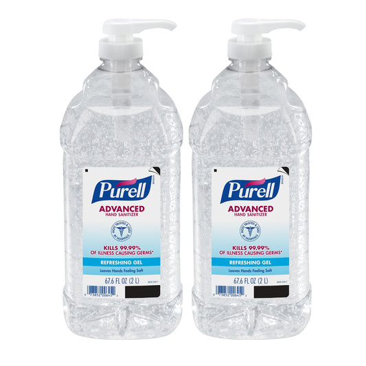 Purell Advanced Hand Sanitizer Gel, 2 Liter Pump Bottle, 2 Pack, Non Scent