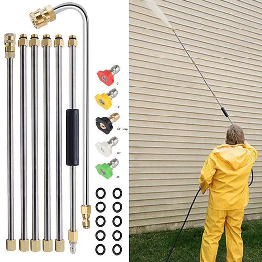 PWPSG 4000 PSI Retractable Gutter Cleaning Wand High Pressure Roof and Drain Cleaning Set 24ft Telescopic Pole for Wall and Gutter Cleaning Multi-color