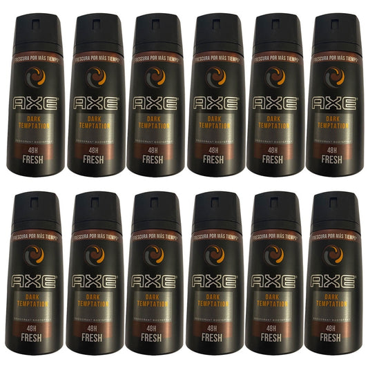 Pack of (12) Axe Deodorant Body Spray, Dark Temptation, 150ml