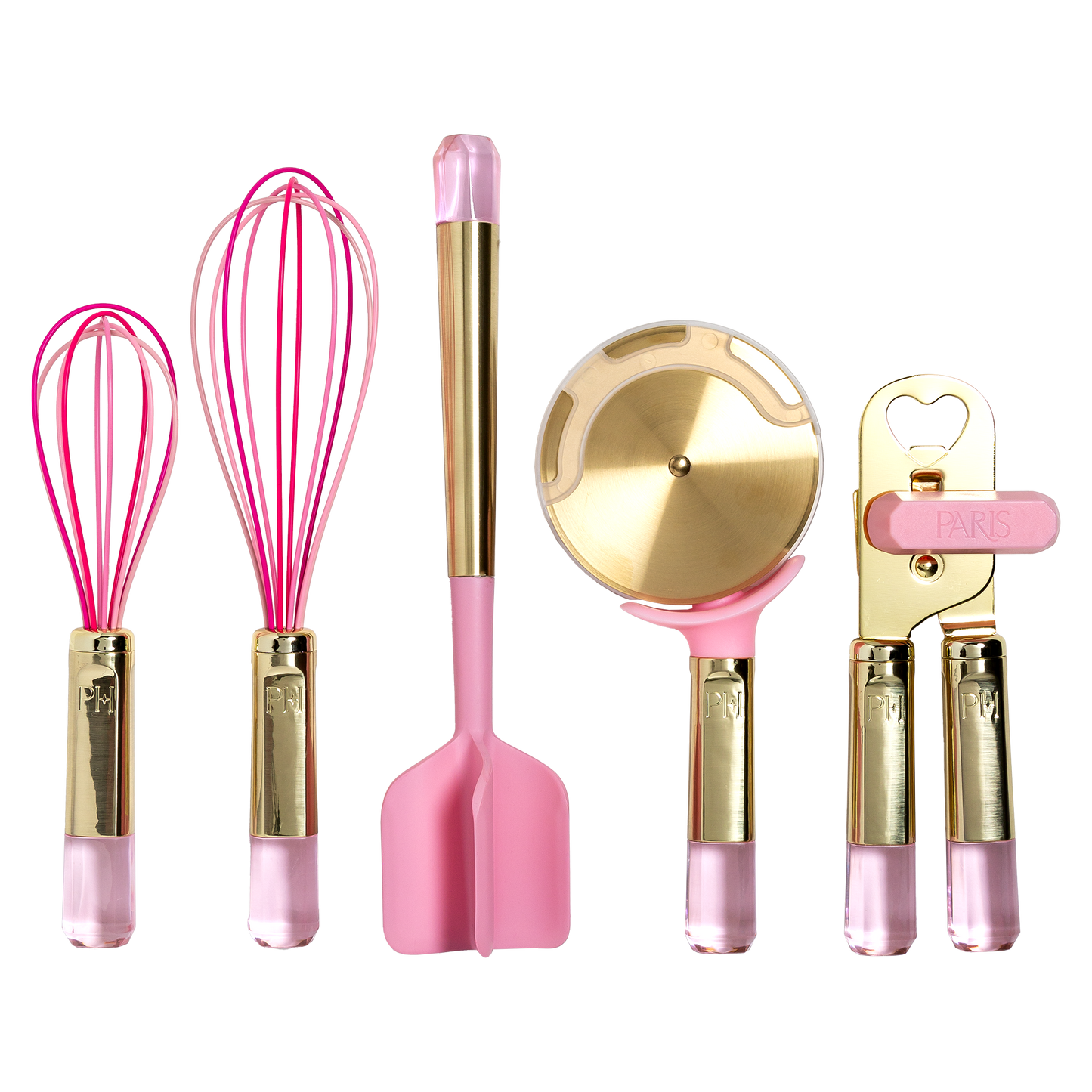 Paris Hilton 5 Piece Gadget Set with Pink Jewel Shaped Handle, Pink