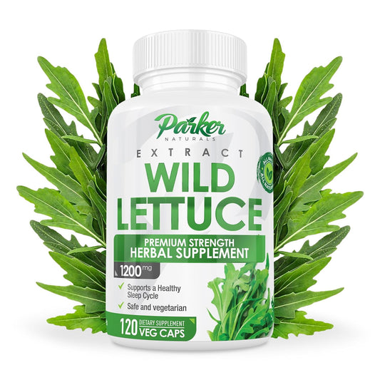 Parker Naturals Wild Lettuce Capsules, 120 Veg Cap, 1200mg for Sleep Support and Natural Relief