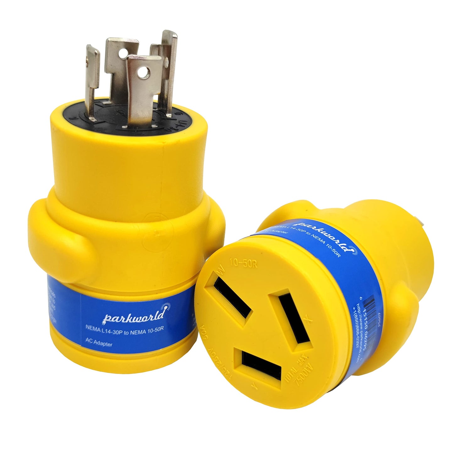 Parkworld 62954 NEMA L14-30P to 10-50R Adapter 4-Prong Generator 30A Locking Plug to Electrical Oven or Stove 3-Prong 50A Outlet (Yellow)