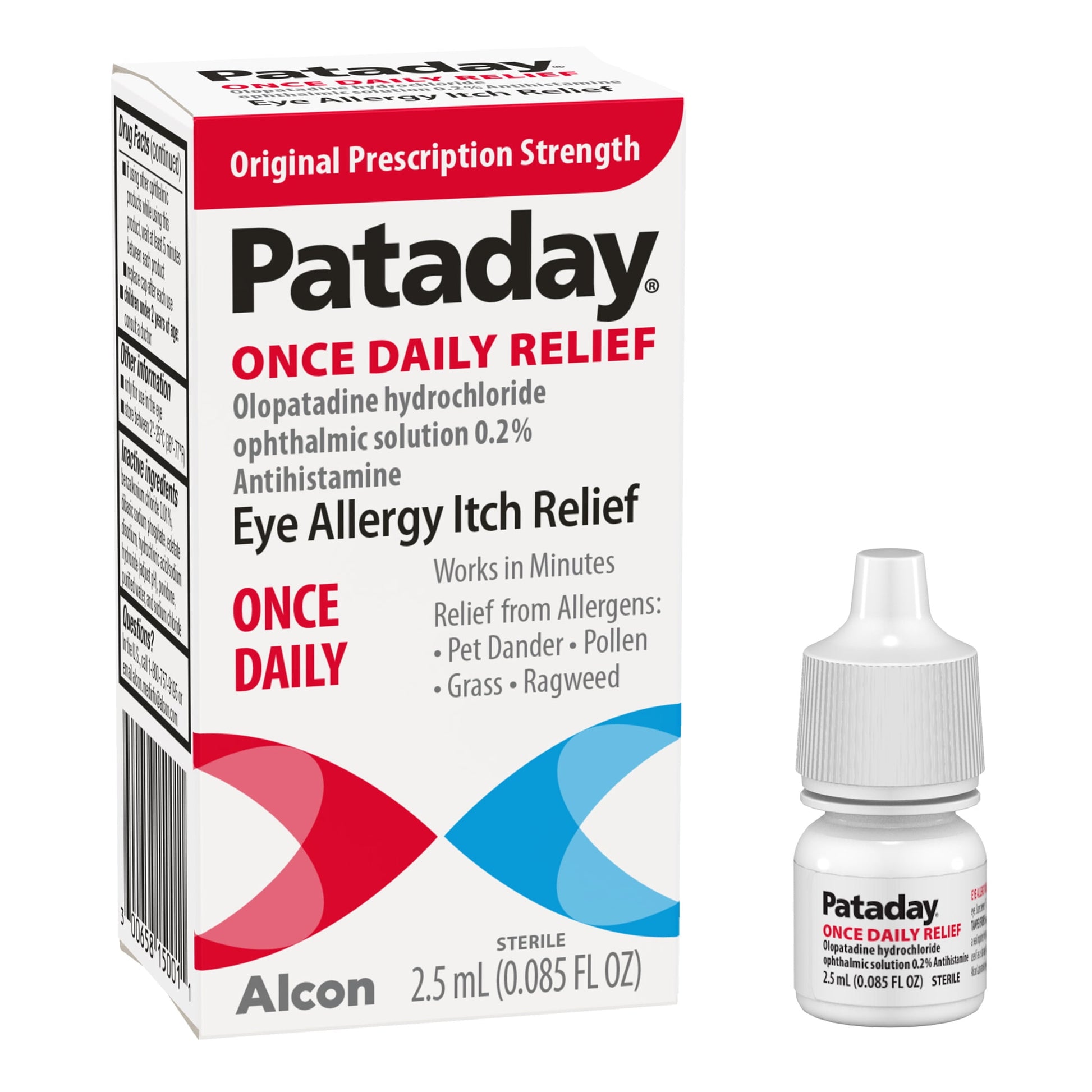 Pataday Once Daily Eye Allergy Itch Relief Eye Drops, 2.5 ml