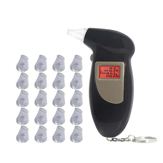 Personal Alcohol Tester Digital Alcohol Detector Breathalyzer Police Backlight Display with 21 mouthpiese ,Accuracy High