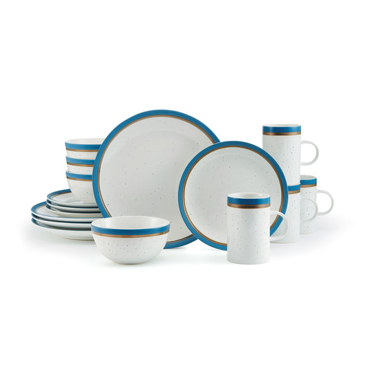 Pfaltzgraff® Ezra Blue 16-Piece Dinnerware Set Round