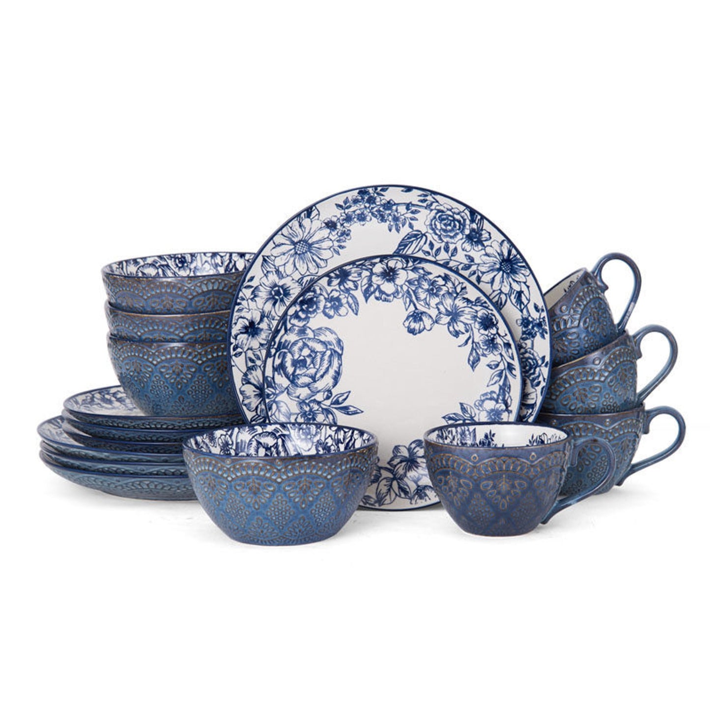 Pfaltzgraff Gabriela Gray 16-Piece Stoneware Dinnerware Set, Service for 4 - ,Gabriela Grey