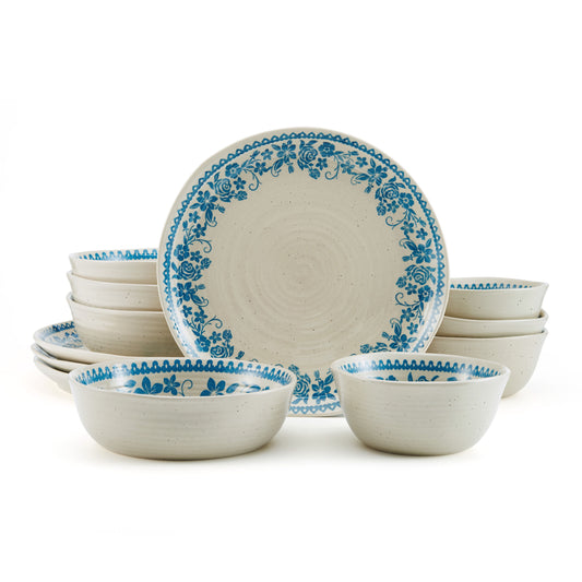 Pfaltzgraff® Hayden Blue 12-Piece Dinnerware Set