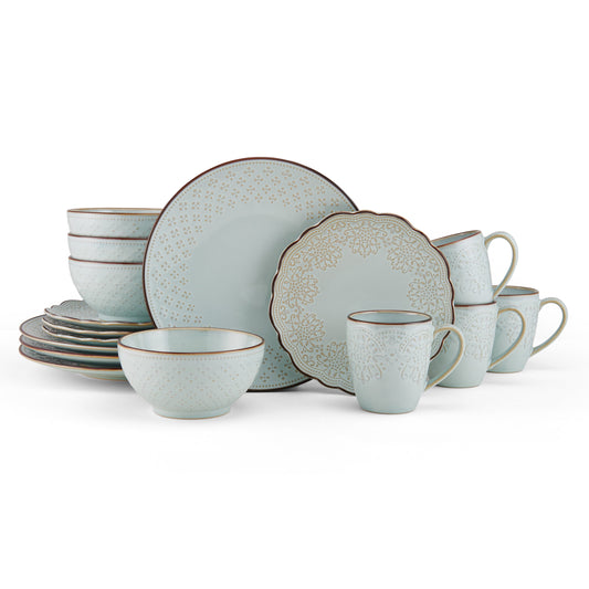 Pfaltzgraff® Joanne Blue Stoneware 16-Piece Dinnerware Set