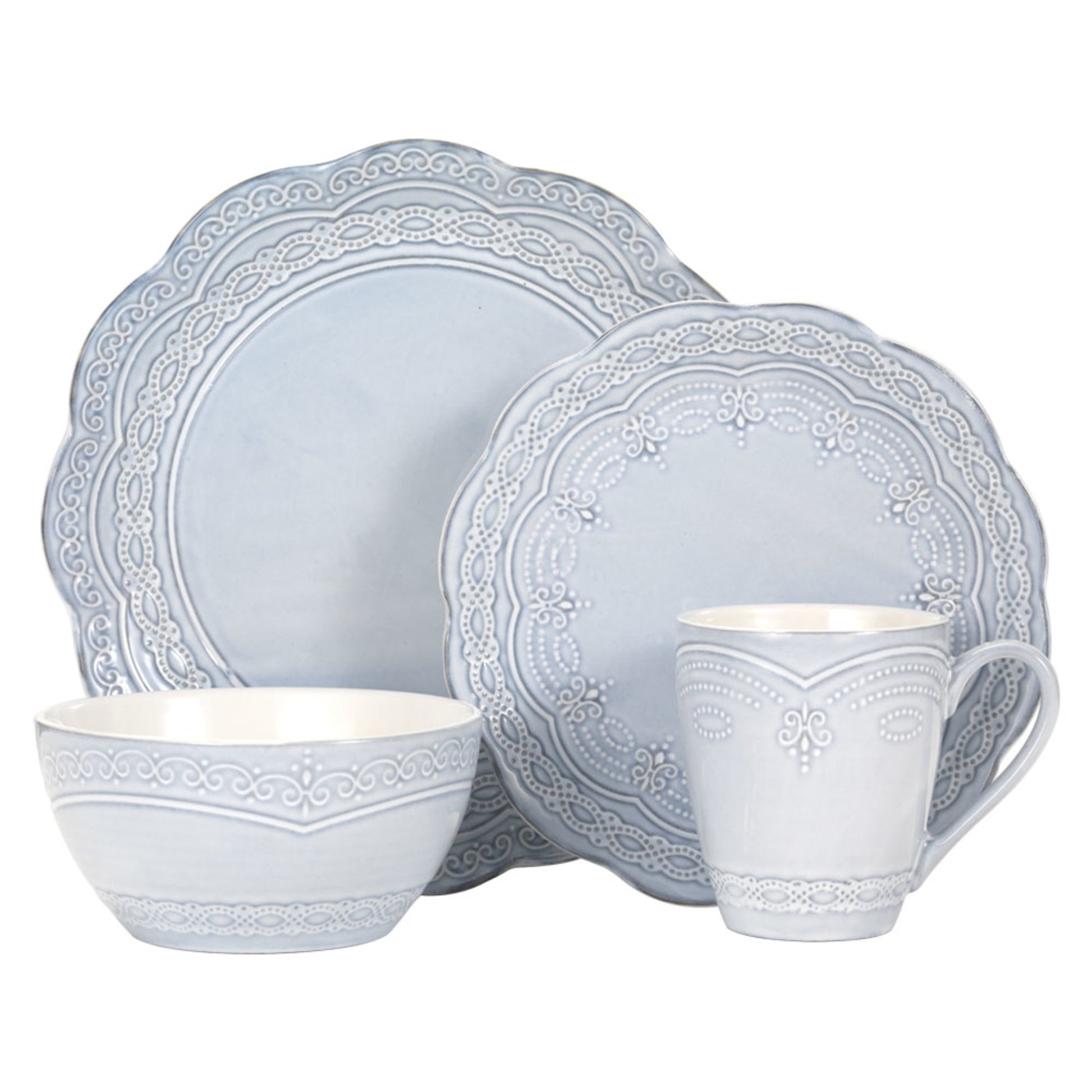 Pfaltzgraff® Seraphina Blue Stoneware 16-Piece Dinnerware Set