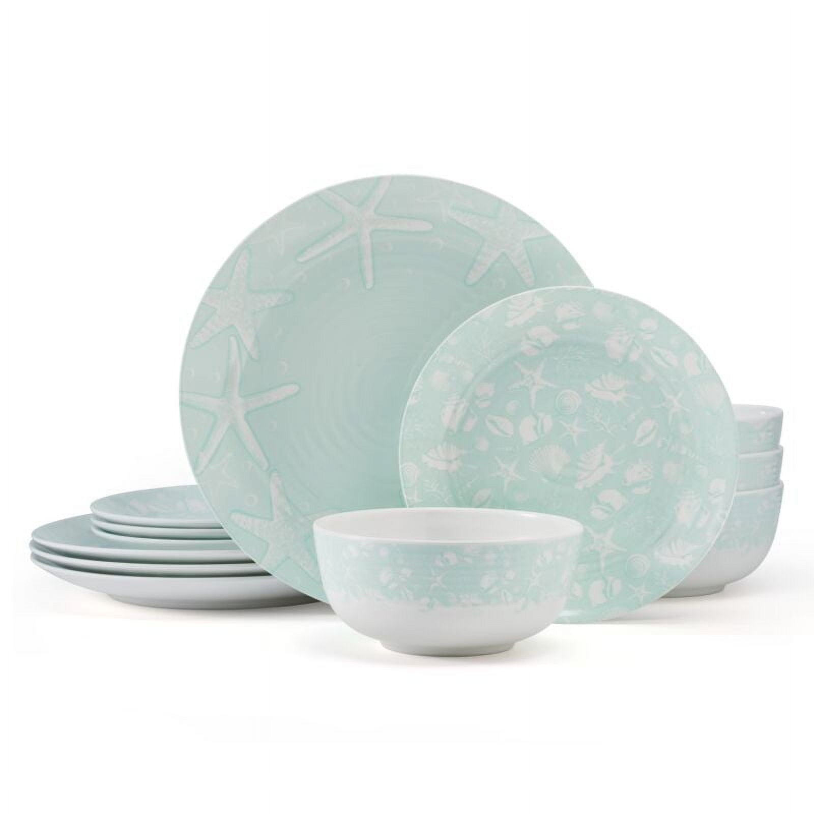 Pfaltzgraff Venice 12 Piece Melamine Dinnerware Set Teal