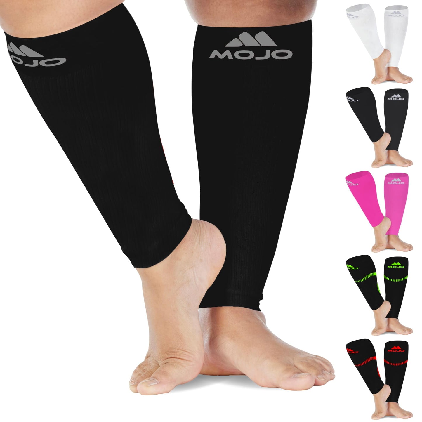 Plus Size Compression Calf Sleeve for Men and Women 20-30mmHg - Black, 6X-Large