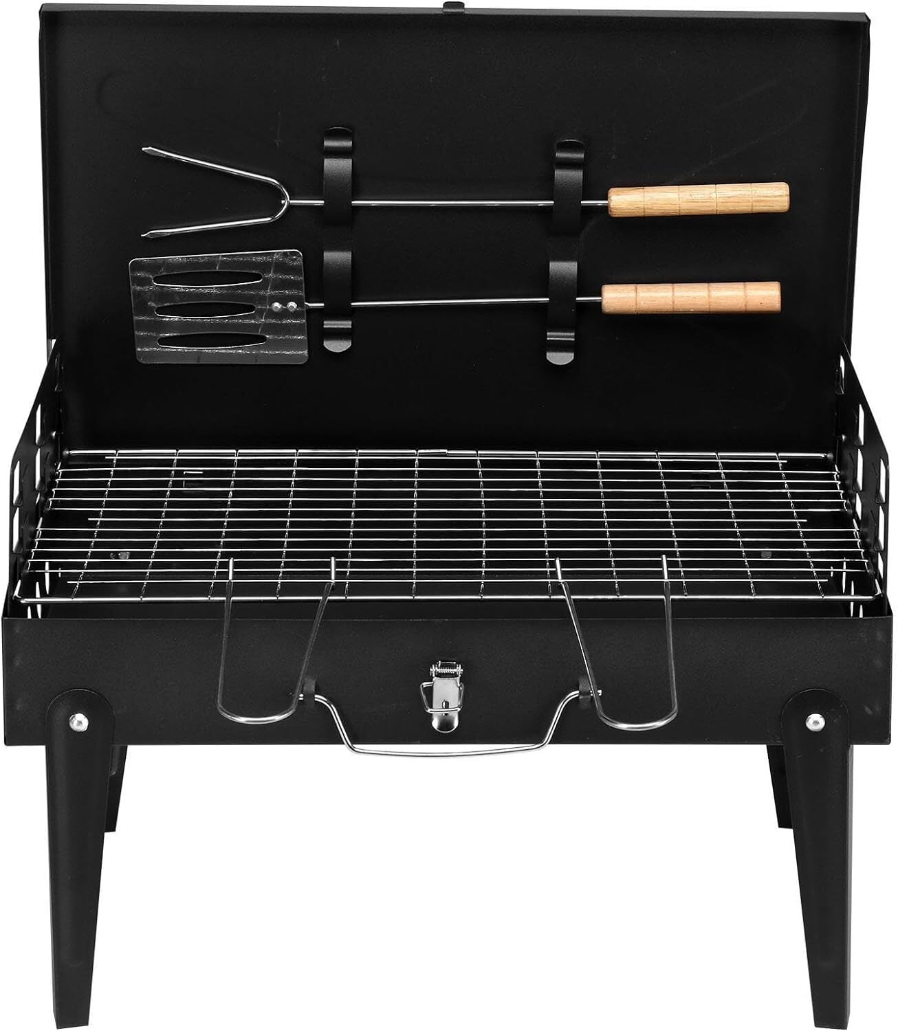 Portable Charcoal Grill, Folding Outdoor Grill, Compact Tabletop BBQ Grill for Camping Picnic Backyard Patio and Anywhere Outdoor Cooking (17.32 x 10.63 x 8.66)"