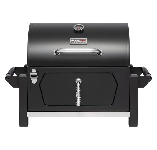 Portable Charcoal Grill with Two Side Handles, Compact Outdoor Charcoal Grill for Travel, Picnic, Tailgate, and Campsite Cooking, -AMZ-1519, Black