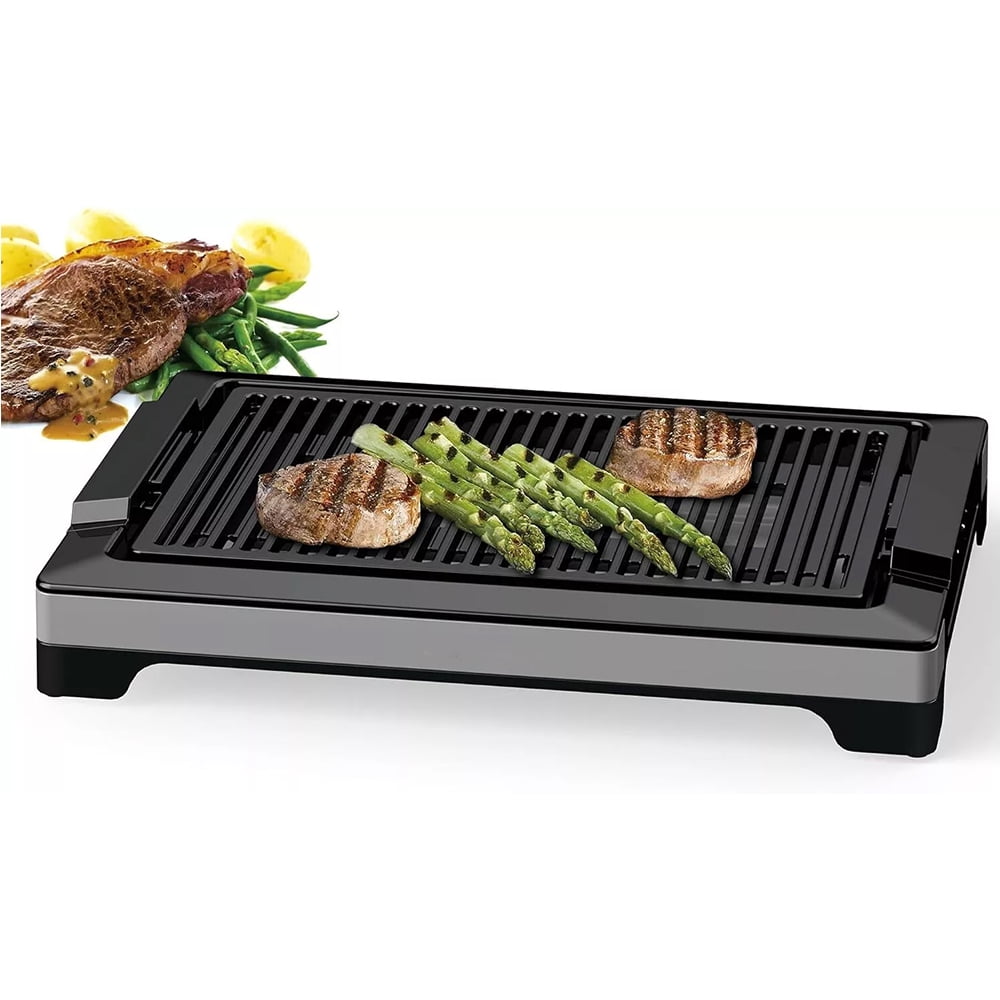 Portable Electric Smokeless Indoor Grill, 1600W Barbecue Tabletop Grill for Indoor Outdoor