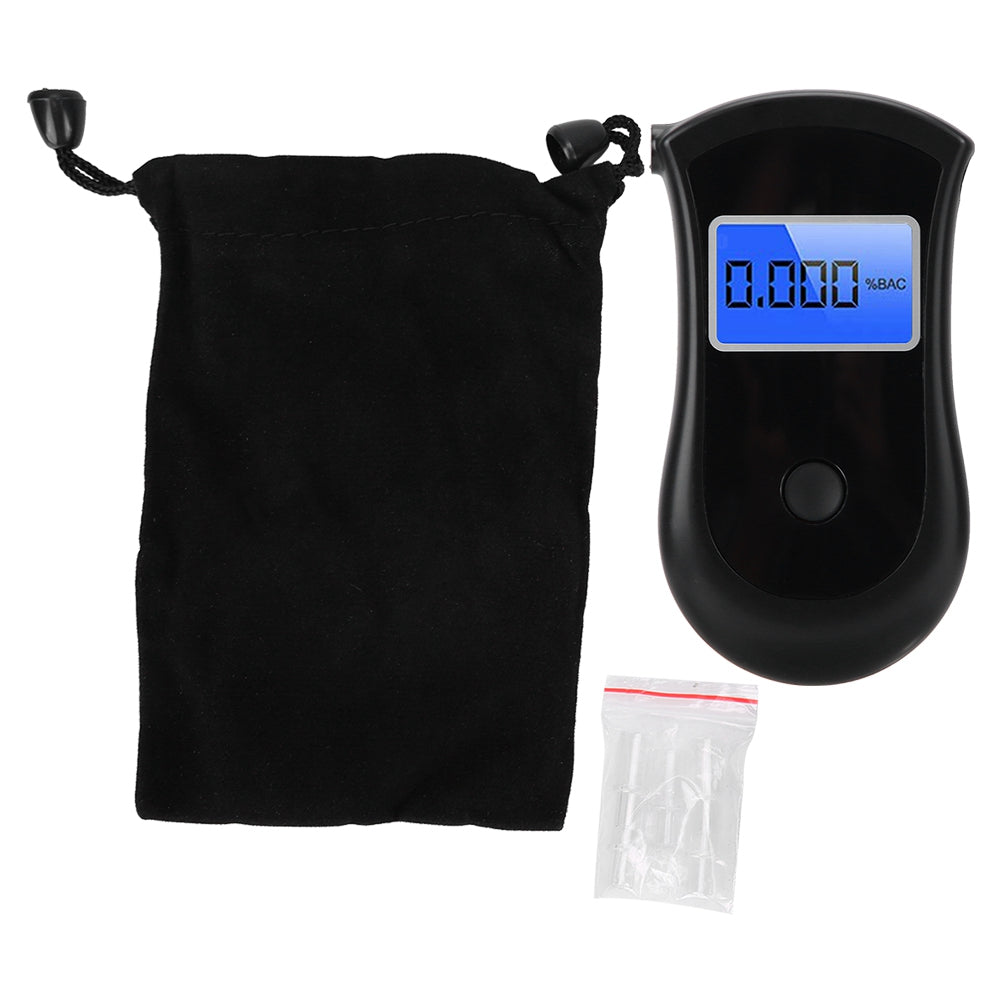 Portable LCD Breathalyzer Meter Analyzer Detector Advance Digital Breath Alcohol Tester(Black)