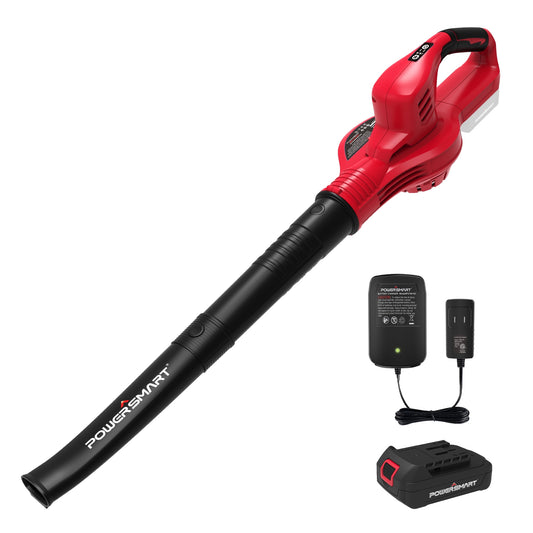 PowerSmart 20V Cordless Leaf Blower for Leaf/Snow/Dust Blowing, with One 2.0 Ah Batteries & One Charger