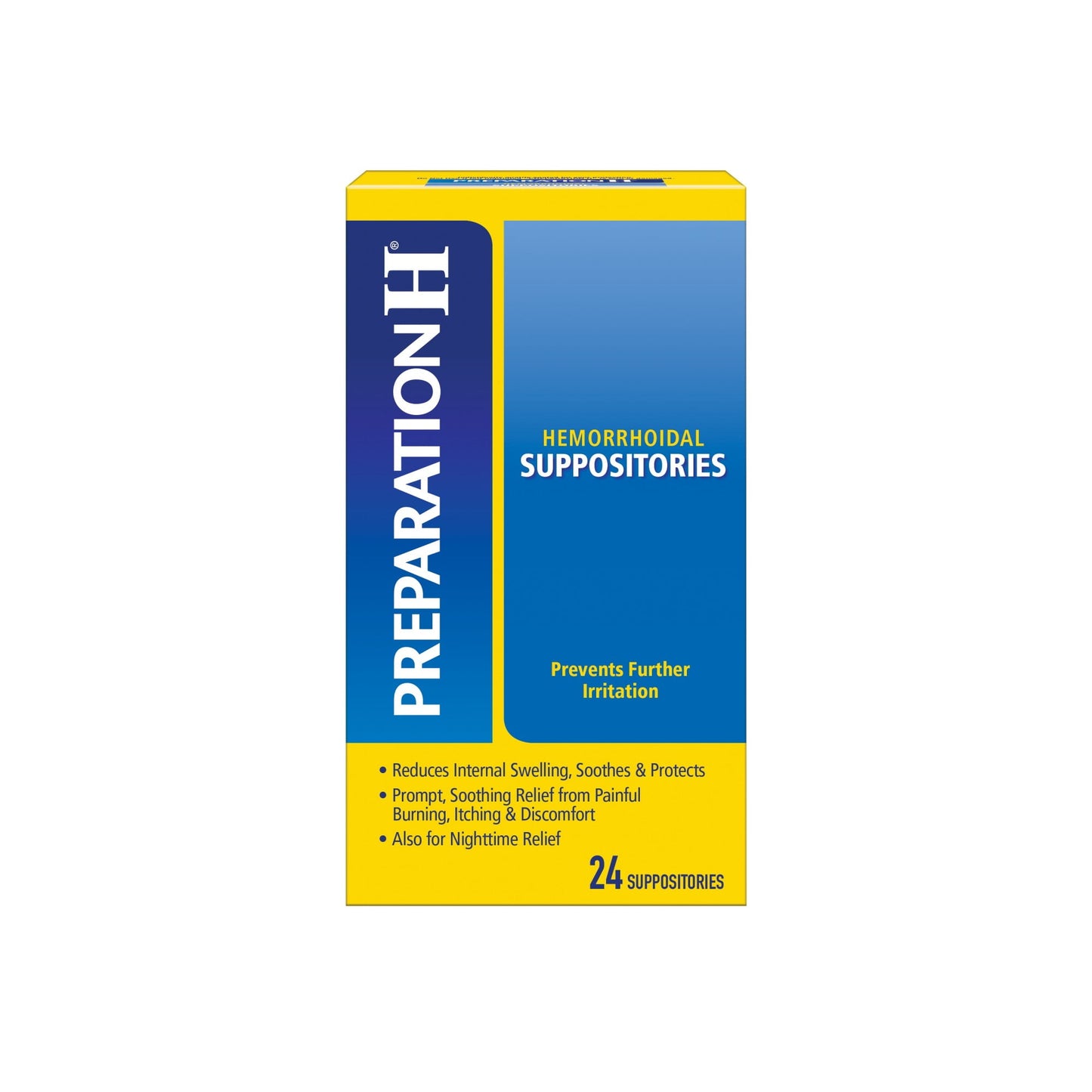 Preparation H Hemorrhoid Symptom Treatment Suppositories, Cocoa Butter, 24 Count