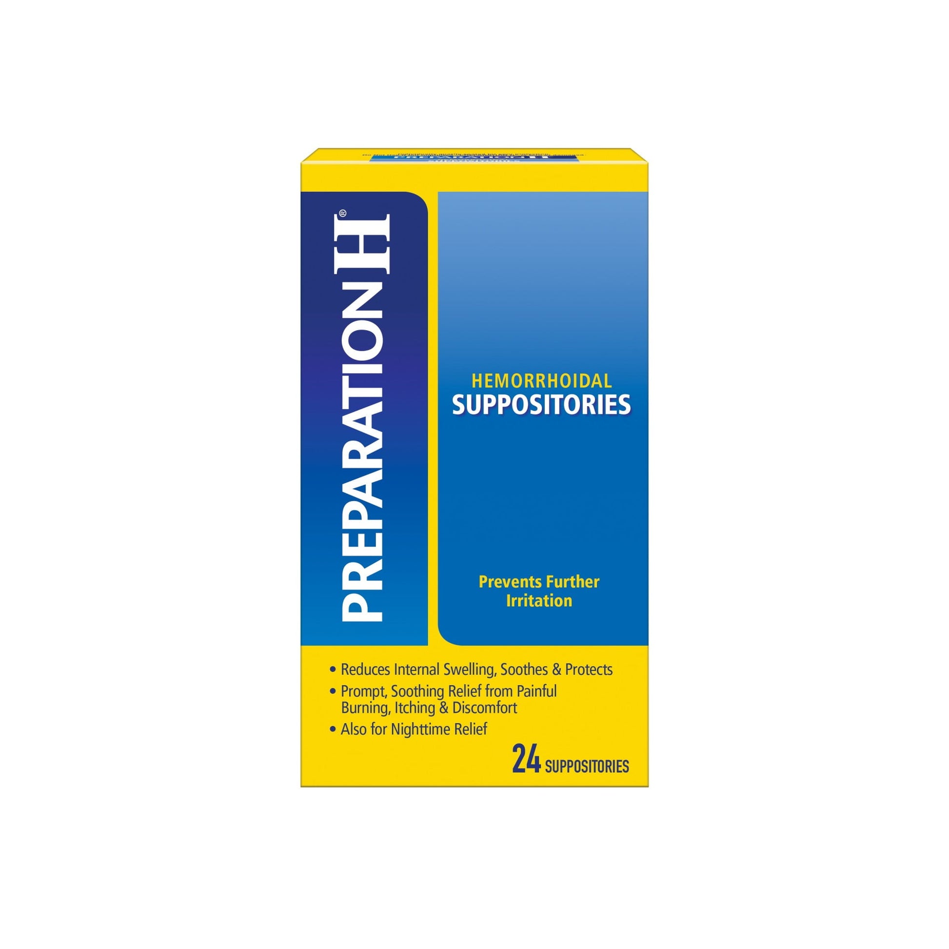 Preparation H Hemorrhoid Symptom Treatment Suppositories, Cocoa Butter, 24 Count