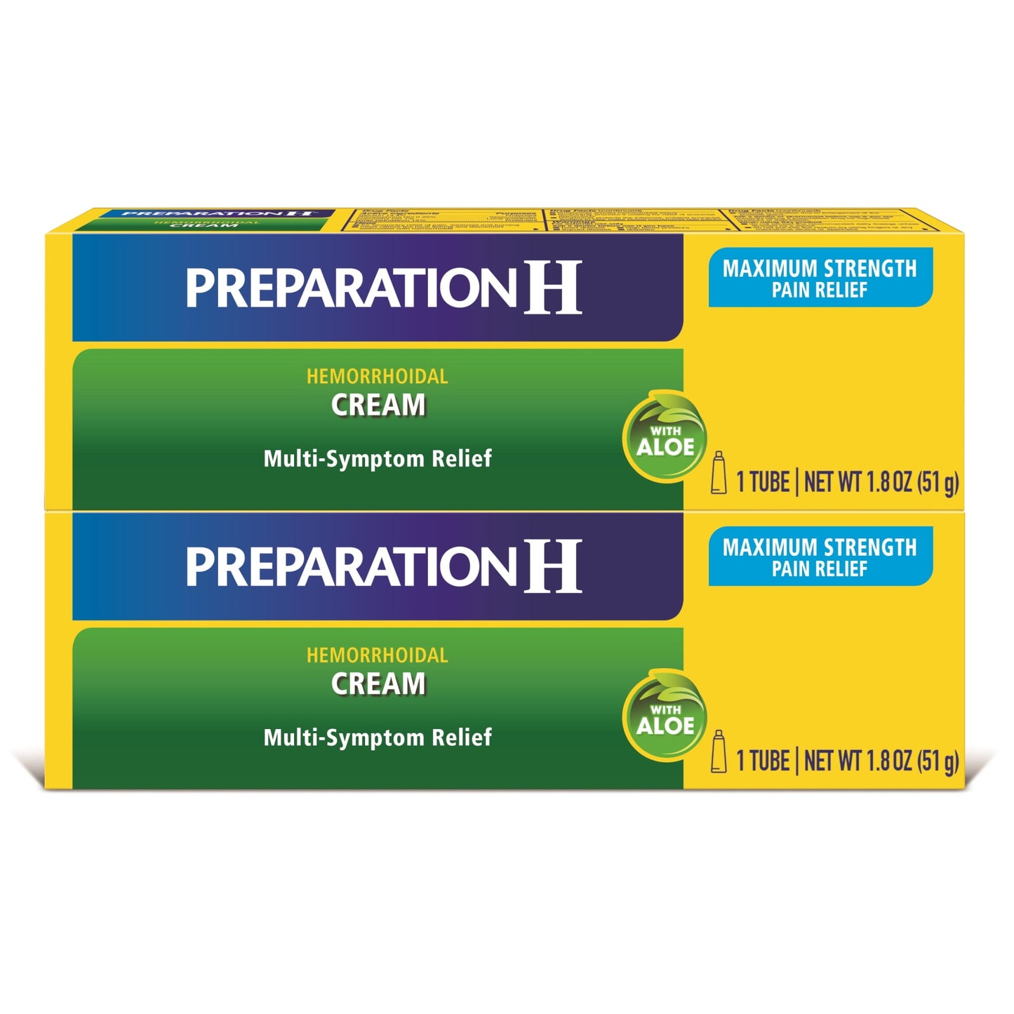 Preparation H Maximum Strength Hemorrhoid Pain Relief Cream, 1.8 oz, 2 Pack