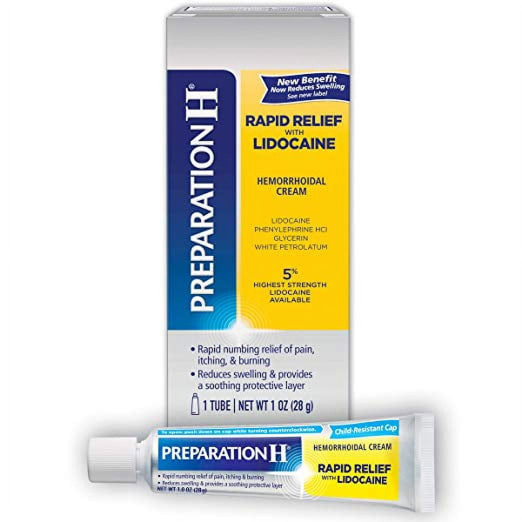 Preparation H Rapid Relief with Lidocaine Hemorrhoid Symptom Treatment Cream, Tube (0.75 Ounce)