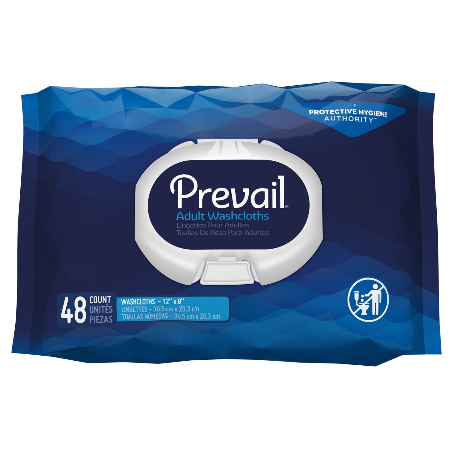 Prevail Soft Pack Adult Washcloths - Unisex Adult Incontinence Wipes - Disposable Adult Wipes for Men & Women - 12"x 8", 576 Count (12 Packs of 48)