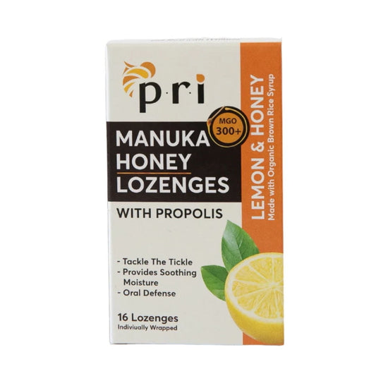 Pri Manuka Honey Lozenges With Propolis Soothing Cough and Throat Drops, Lemon, 16 Ea, 6 Pack