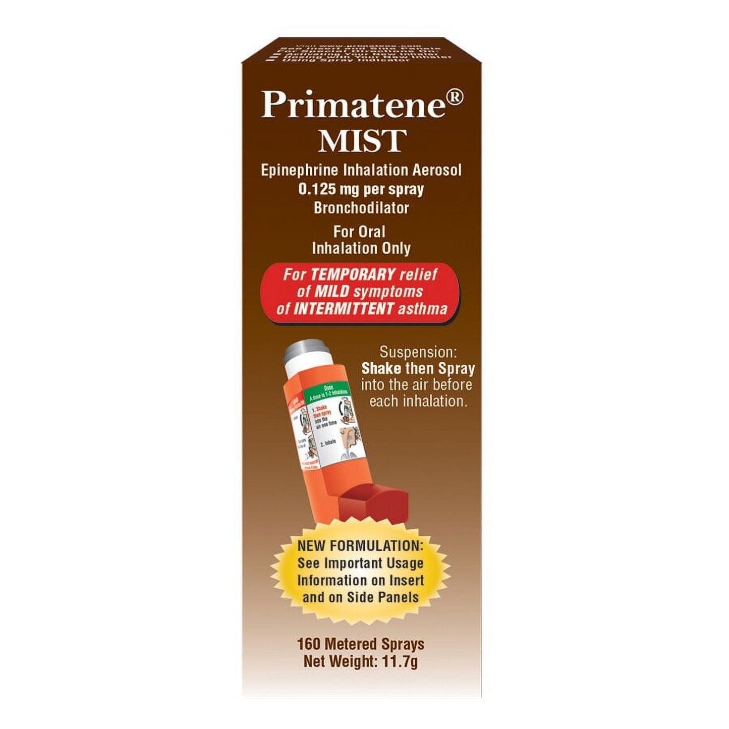 Primatene MIST Oral Inhalation Aerosol 160 Metered Sprays for Temporary Relief *EN