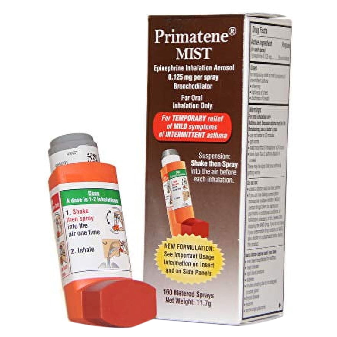 Primatene Mist Epinephrine Inhalation Aerosol 160 Metered Sprays