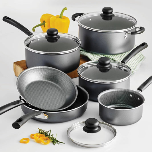 Primaware Non-stick Cookware Set - 10 Piece Nonstick Kitchen Utensils, Pots, Pans, and More Safe