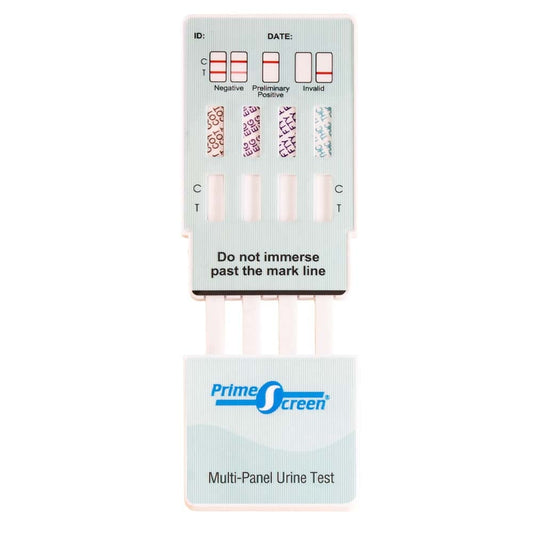 Prime Screen - 4 Panel Urine Drug Test Kit - Marijuana (THC), Nicotine (COT), Alcohol (EtG), Fentanyl (FTY) – [5 Pack] WDOA-242