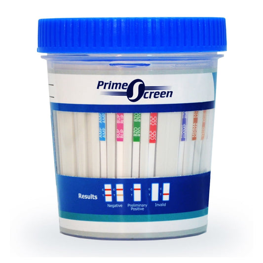 Prime Screen - [5 Pack] 10 Panel Urine Drug Test Cup - Instant Urine Drug Testing Marijuana (THC), AMP, BAR, BZO, COC, mAMP, MDMA, MTD, OPI, PCP - T-3104