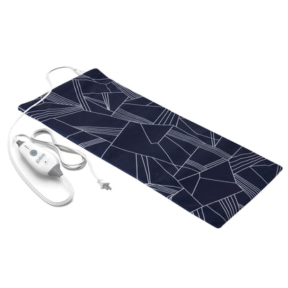 Pure Enrichment PureRelief Express Designer Series Electric Heating Pad - 12” x 24” Fast-Heating with 4 Heat Settings, Machine-Washable Fabric, & 2-Hour Auto Safety Shut-Off - Gray Trellis