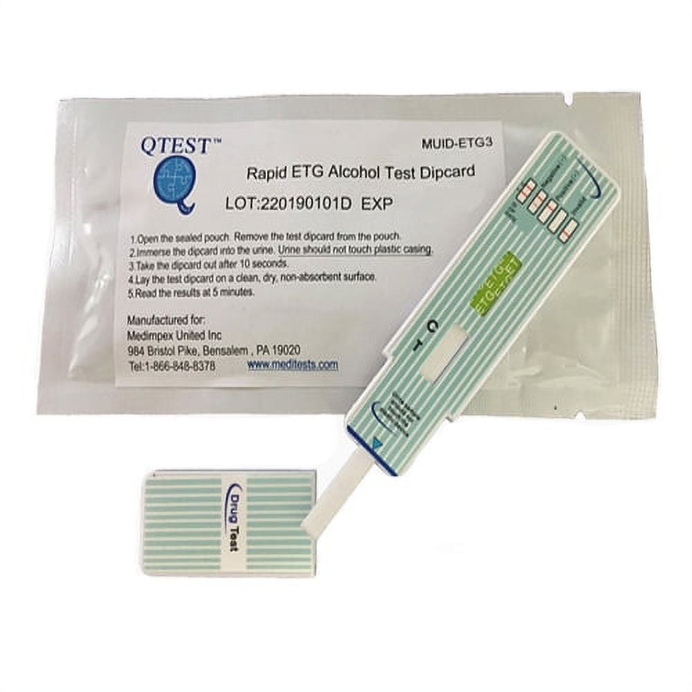 QTEST ETG Alcohol Urine Drug Test Dip, Upto 80 Hours Detection of Alcohol Use (25 Pack)