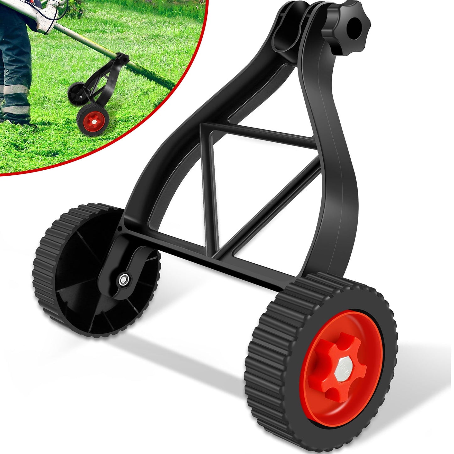 Qenwkxz Weed Trimmer Support Wheel Adjustable Lawn Mower Auxiliary Wheels User-Friendly Weed Trimmer Wheel 26mm-28mm Portable Reusable String Trimmer Wheel for Weed Trimmer Grass Cutter