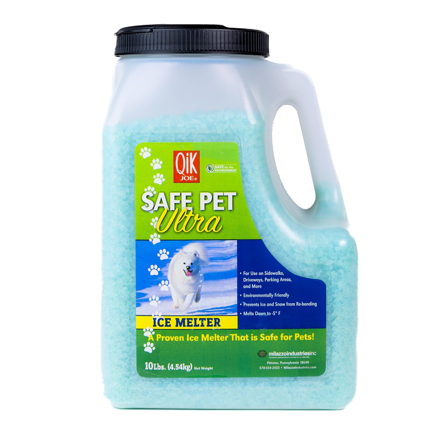 Qik Joe Safe Pet Ultra Instant Snow and Ice Melt for Sidewalks, Driveways, Steps, and Parking Lots, Deicer for Concrete, Asphalt, Wood, and Other Surfaces, Effective to -5 Degrees (10 Lbs.)