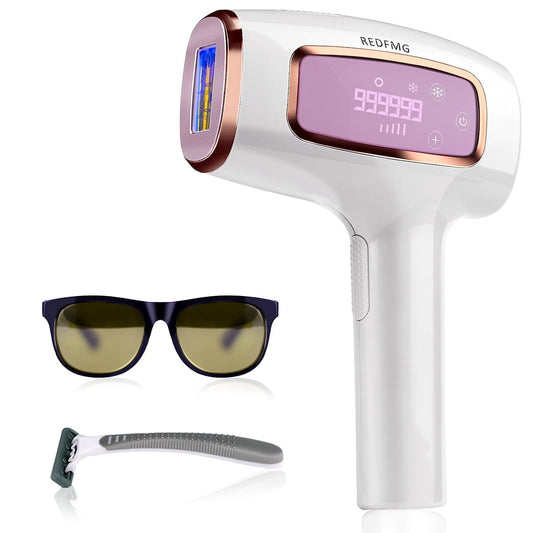 REDFMG IPL Laser Hair Removal for Women, 999,999 Flashes, 5 Levels Adjustable, Pink