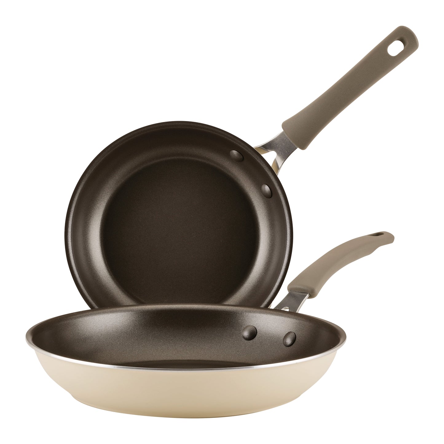 Rachael Ray Cook + Create 2 Pc Aluminum Nonstick Frying Pan Set, Almond