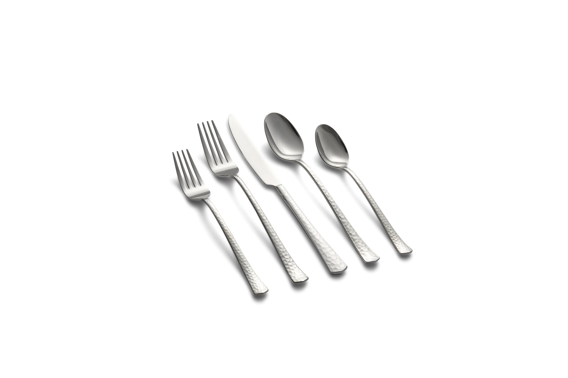 Raegan Mirror Hammered 18/0 20-Piece Flatware Set, Service for 4