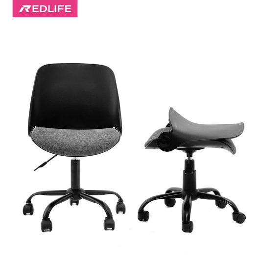 Redlife Office Chair with Foldable Backrest, Home Office Desk Stool Armless Computer Chair Adjustable Furniture for Home Living Room, Black