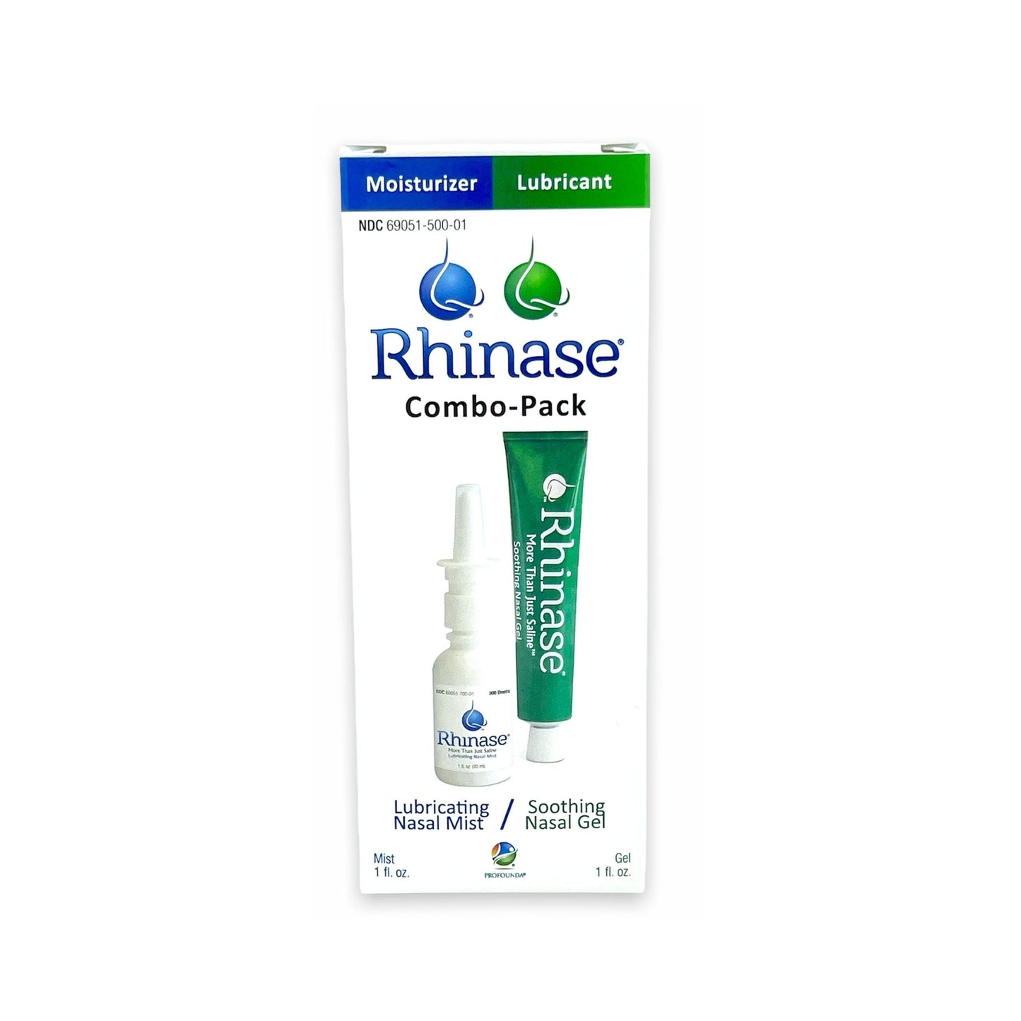 Rhinase Nasal Moisturizer Combo Pack Nasal Gel & Saline Solution Nasal Spray for Allergy Relief