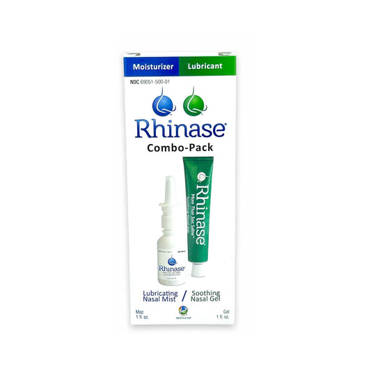 Rhinase Nasal Moisturizer Combo Pack Nasal Gel & Saline Solution Nasal Spray for Allergy Relief